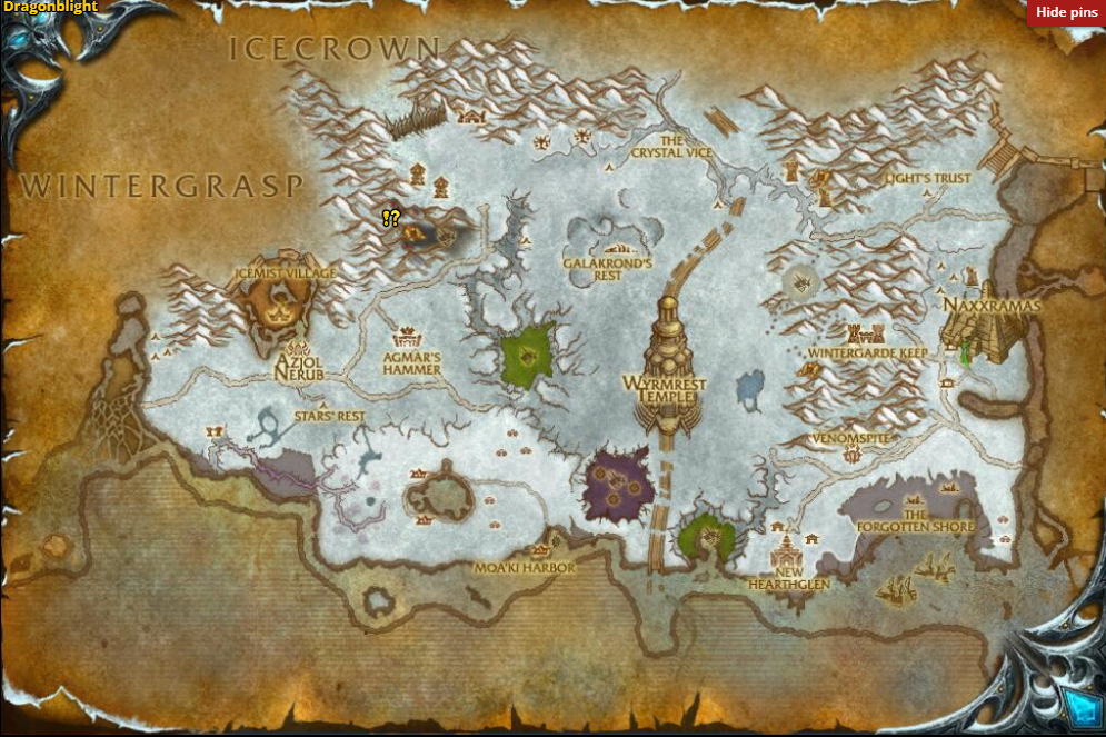 Travel to the Location:
The placement area for the Destructive Ward is at 41, 31, near the Obsidian Dragonshrine.
If you have a flying mount, reach the spot easily. Otherwise, navigate the path at 40, 36 to avoid extra mobs.