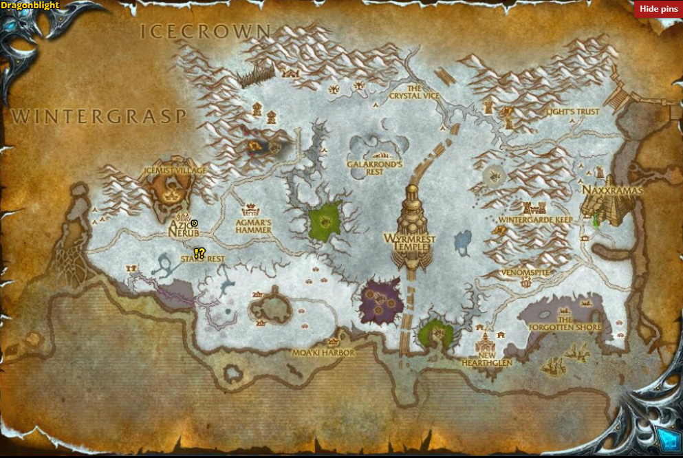 Locate the Entrance:
Navigate to the Azjol-Nerub area on your map.
The tunnel entrance is near the "Z" in Azjol-Nerub, which is at coordinates 26.15, 49.64.
You can enter by either:
Jumping into the water below the "eye-like" holes.
Taking the ramp behind the holes and winding down to the right.
Follow the Path:
After entering, follow the tunnel that slopes downward and curves to the right.
Proceed to 28.91, 49.73, where the High Cultist Zangus resides.